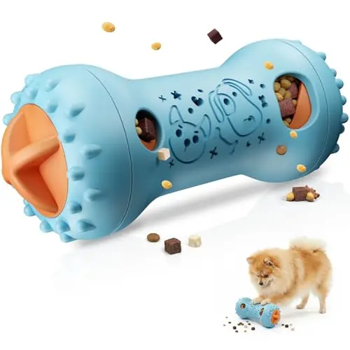 FOXMM adjustable rolling treat dispenser toy in powder blue