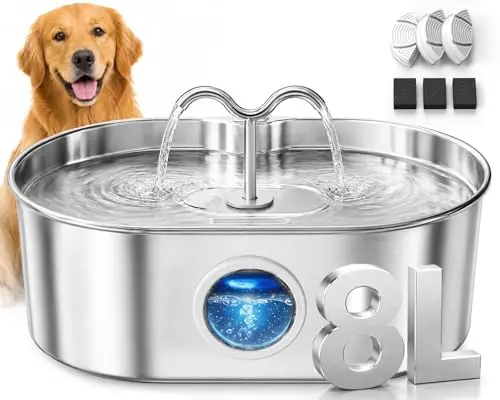 SohoTeco SSPF-02 8L extra large dog water fountain stainless steel