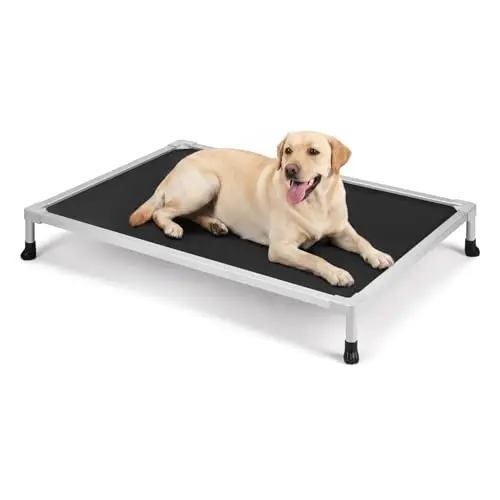 Black Veehoo aluminum chew-proof elevated dog bed