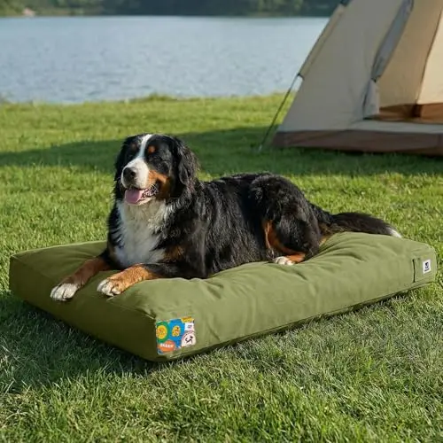 Green Sytopia large canvas chew-proof dog bed