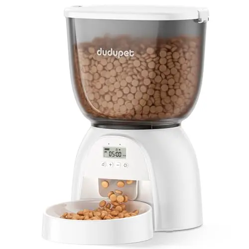 DUDUPET automatic feeder with LCD timer and large 5L capacity