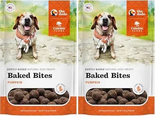 Caledon Farms baked pumpkin dog treats 2-pack box